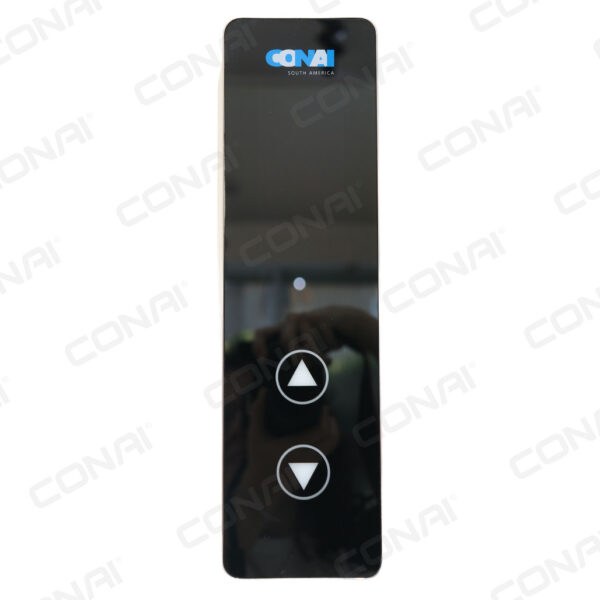 Botoeira de elevador com 2 botões touch e painel digital COR PRETO 330X93mm
