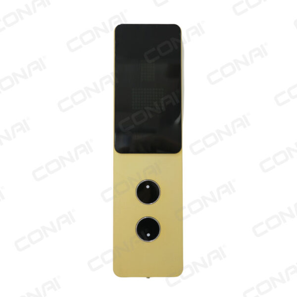 Botoeira de elevador com 2 botões clipper e painel digital COR Dourado/preto 345x96mm