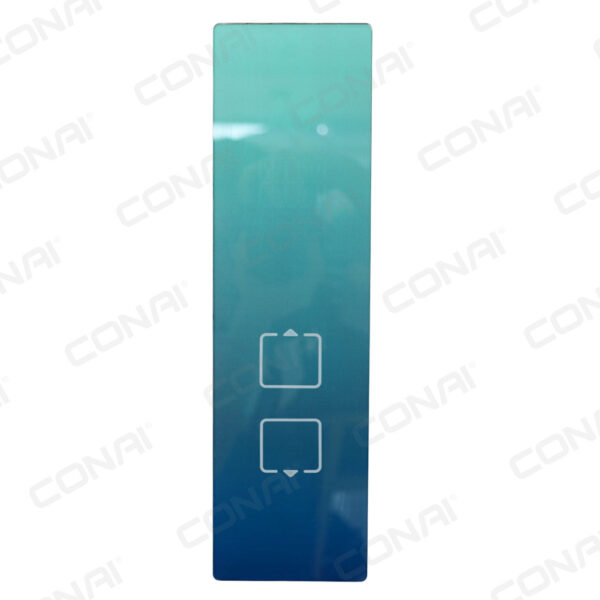 Botoeira de elevador com 2 botões touch e painel digital - COR Azul turquesa/verde água 320x90mm