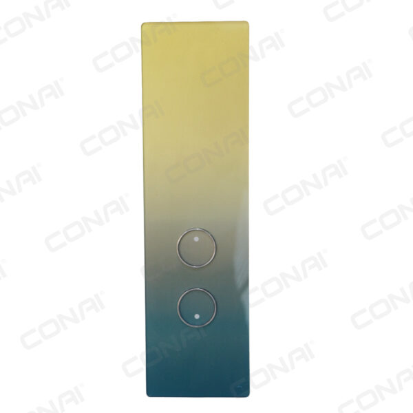 Botoeira de elevador com 2 botões clipper e painel digital - COR amarelo /verde 320x90mm
