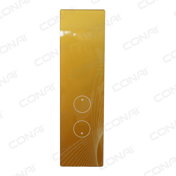 Botoeira de elevador com 2 botões touch e painel digital COR Dourado 320x90mm